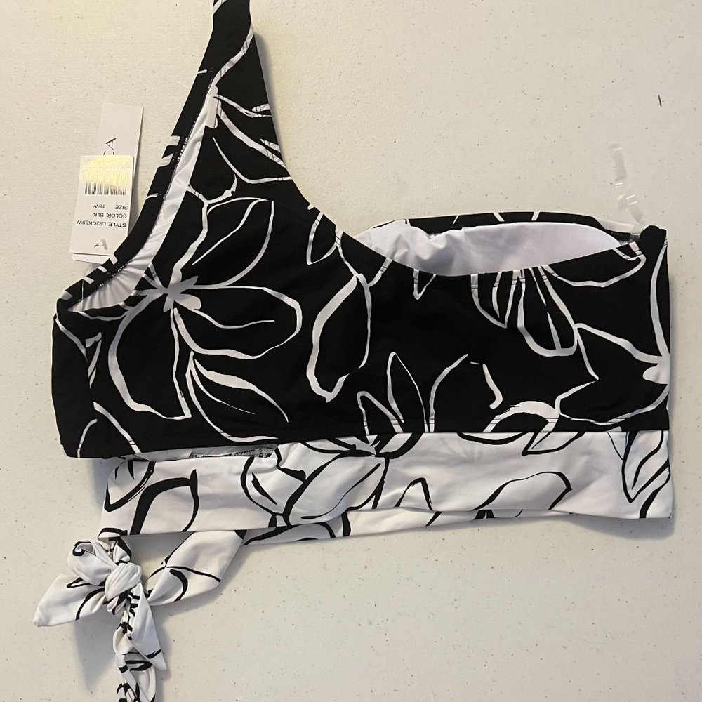 La Blanca NWT Sz 18W Moonlit Plus One Shoulder Swimsuit Top - Picture 2 of 5